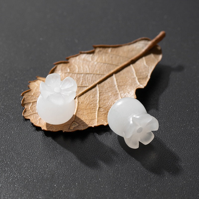 Natural Stone Orchid Shaped Beads