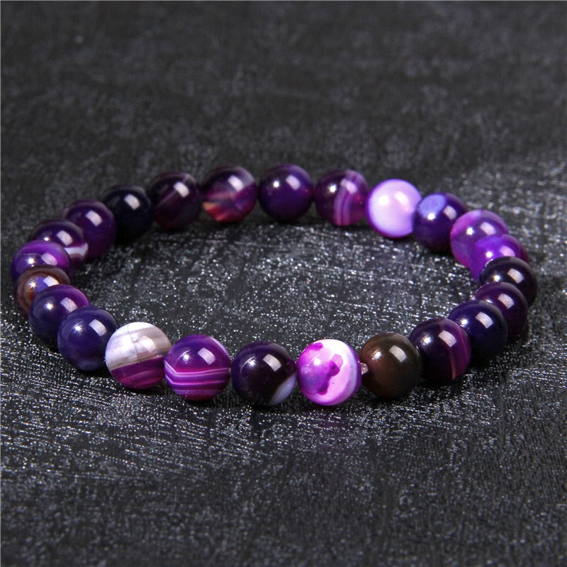 Polished Natural Fluorite Beads Bracelets Quartz