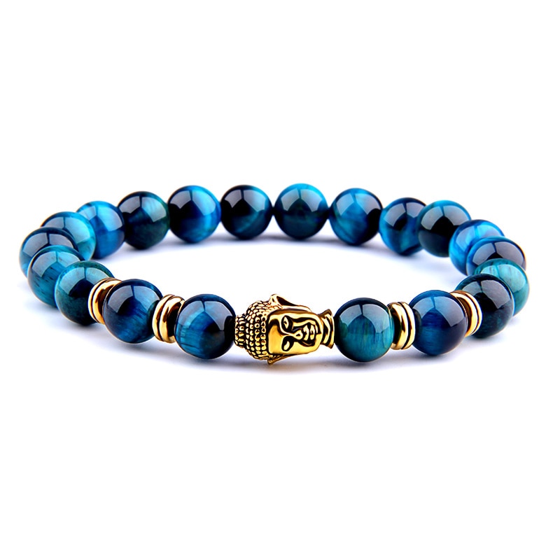 Fashion Natural Royal Blue Tiger Eye Stone Beads Bracelet