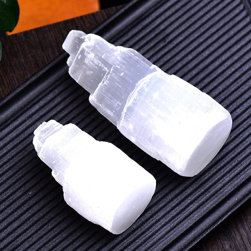Selenite Lamp White Gemstones Ice Berg Carved