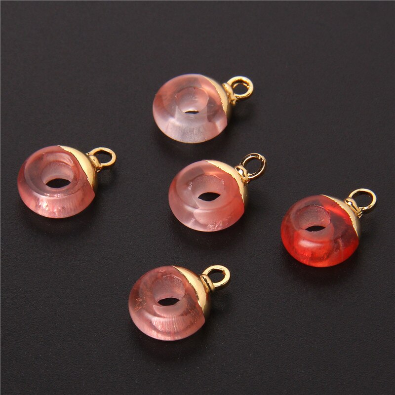 Big Hole Round Stone Beads Charms Jades