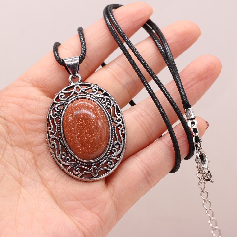 Natural Stone Necklace Water Drop Crystal