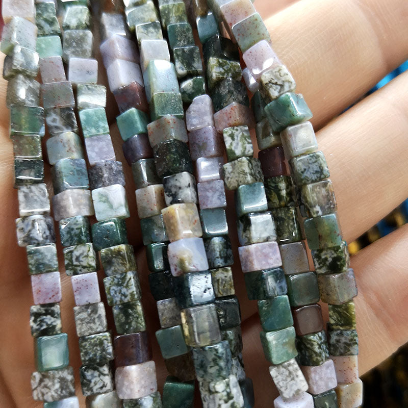 Square Stone Beads Rose Quartzs Lapis