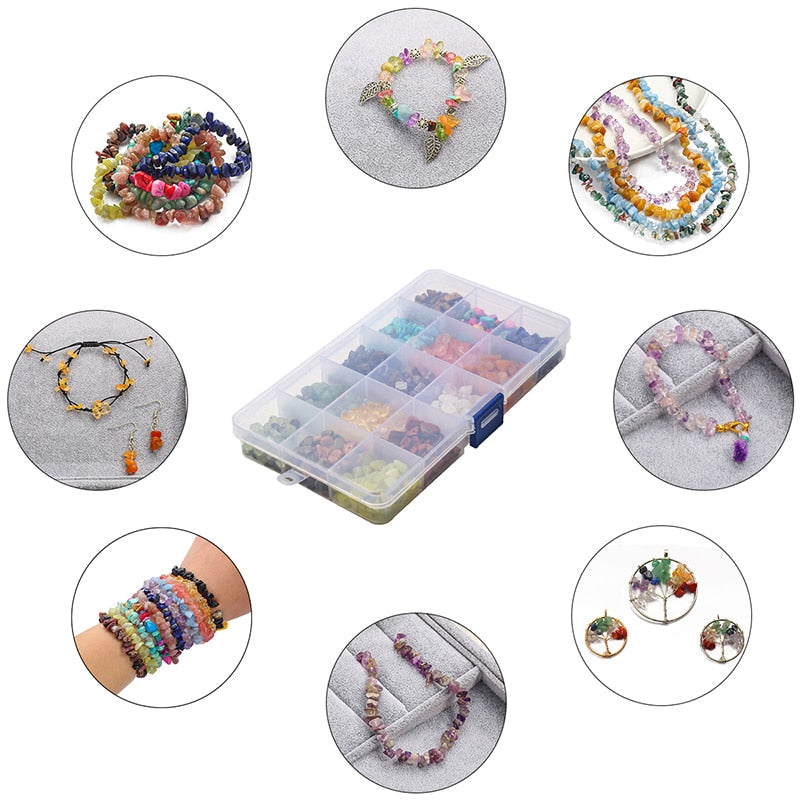 Stone Crystal Amethyst Chips Beads Kit Lobster Clasp