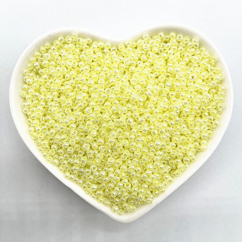 Effect of The Cream Charm Czech Glass Seed Beads