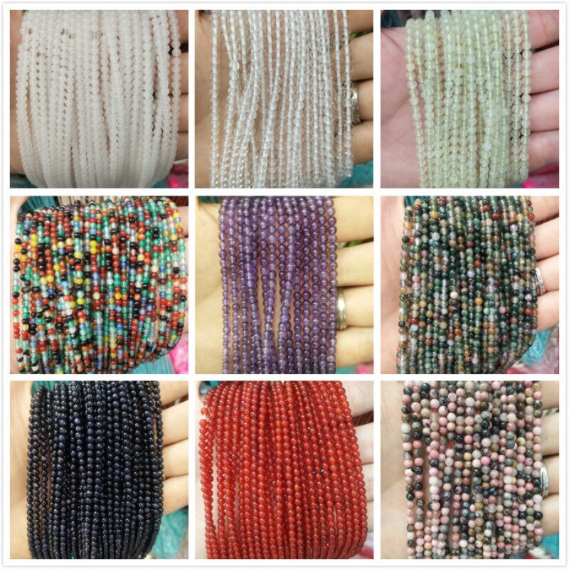 Natural Stone 2MM 3MM Round Beads Tourmaline