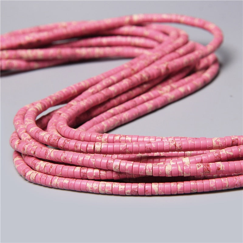 Natural Rondelle Stone Beads Flat Round Jaspers