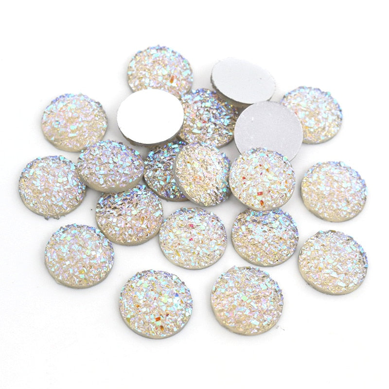 Fashion Mix Colors Natural Stone Convex Flat back