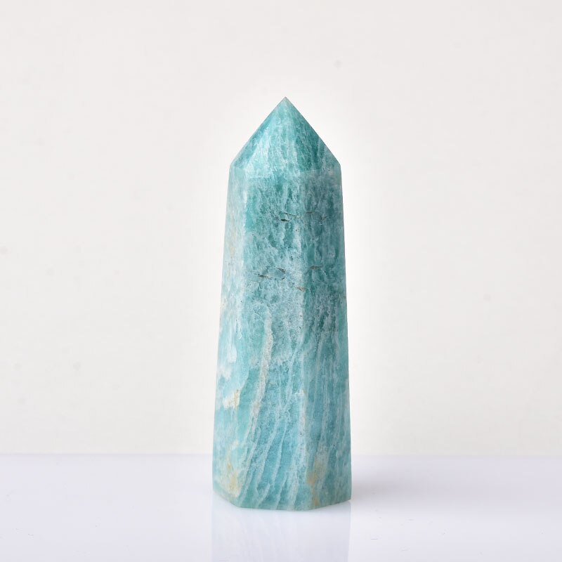 Crystal Point amazonite Healing Obelisk Quartz Wand Green