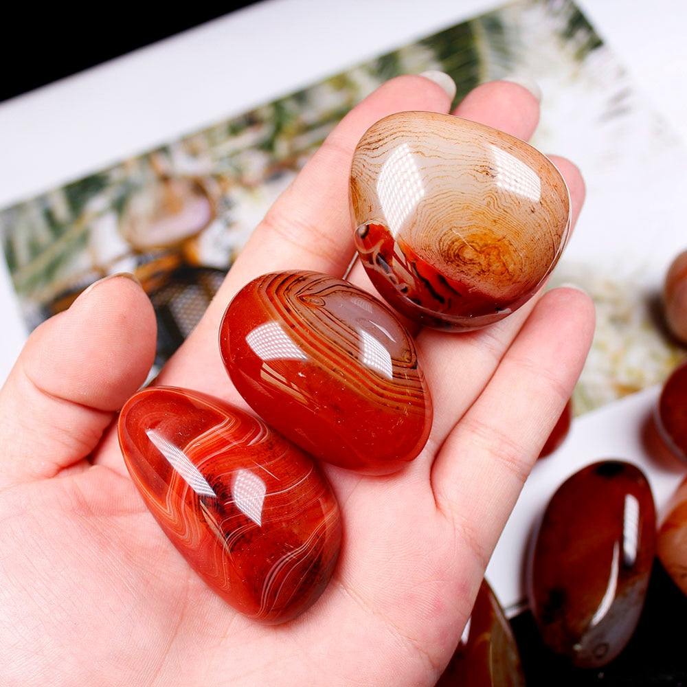 Madagascar Natural Sardonyx Agate Crystal Tumbled