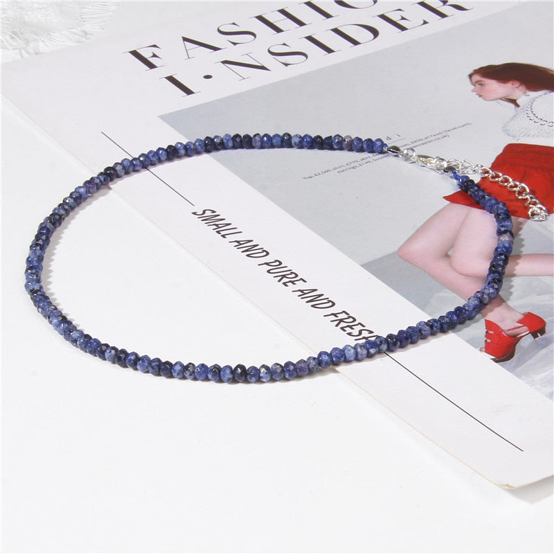 Natural Stone Wheel Beads Necklace Fashion Choker