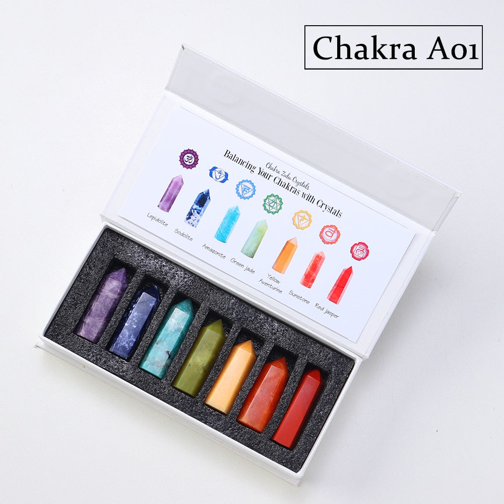 Natural Stone Chakras Rose Quartz Wand Yoga Balances