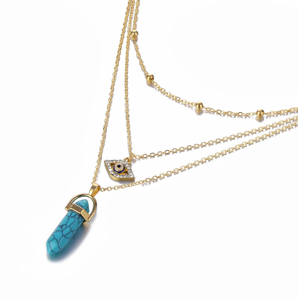 FNIO Crystal Pendant Necklace For Women