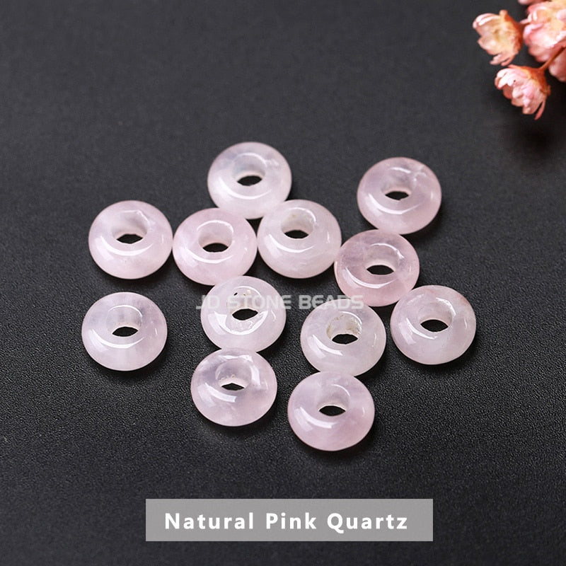 Natural Agate Jade Quartz Stone Big Hole Beads