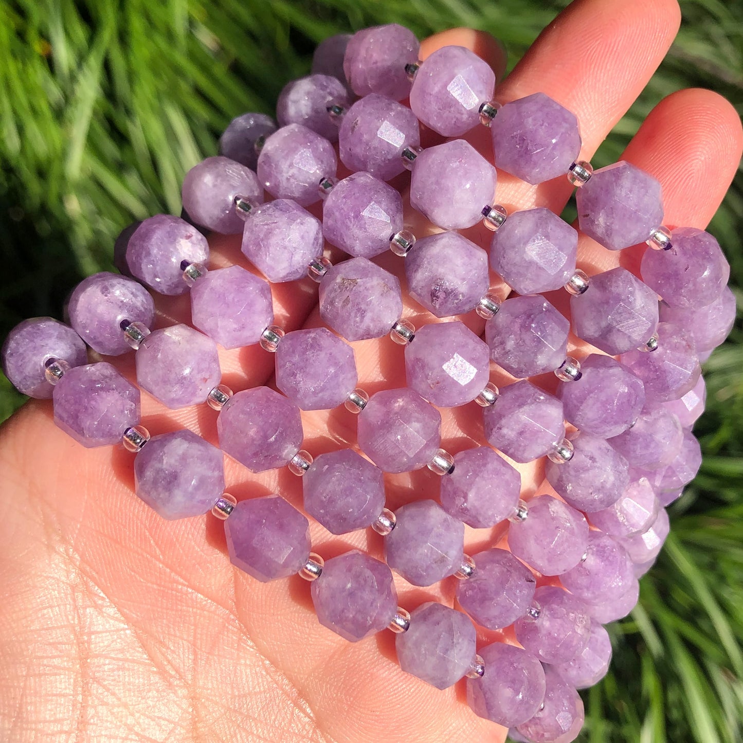 Natural Stone Faceted Amethyst Beads