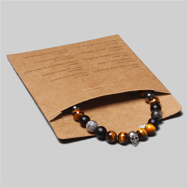 Men Bracelet Natural Hematite Tiger Eye Bead