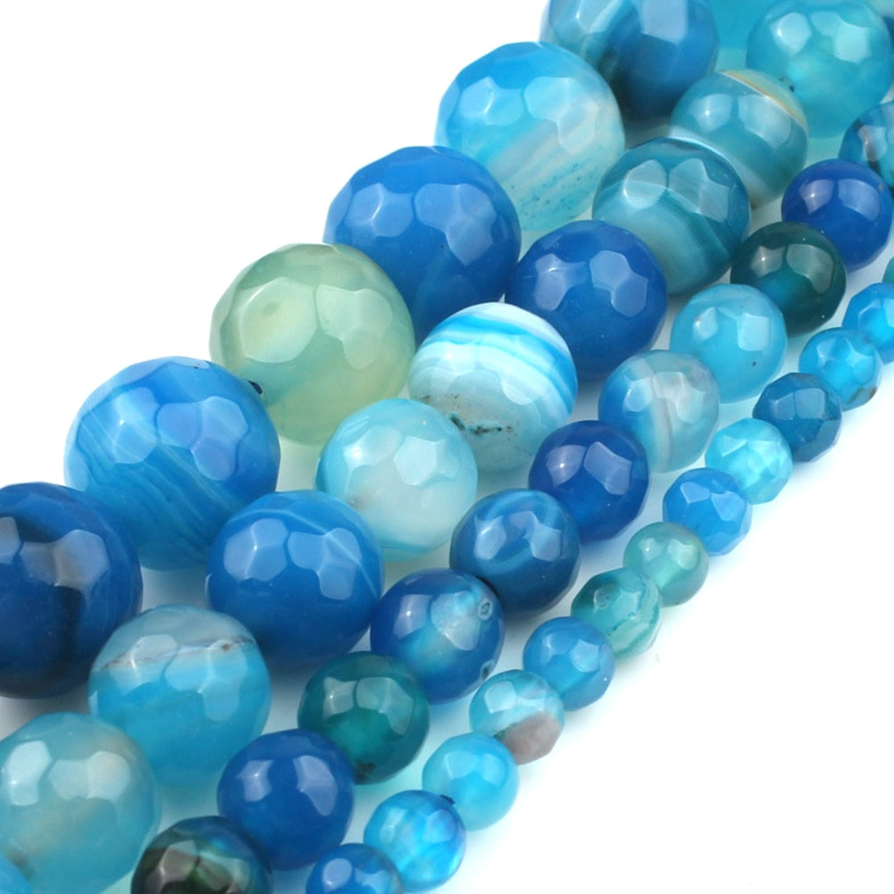 Blue Style Natural Stone Turquoises Agates Jades Lapis