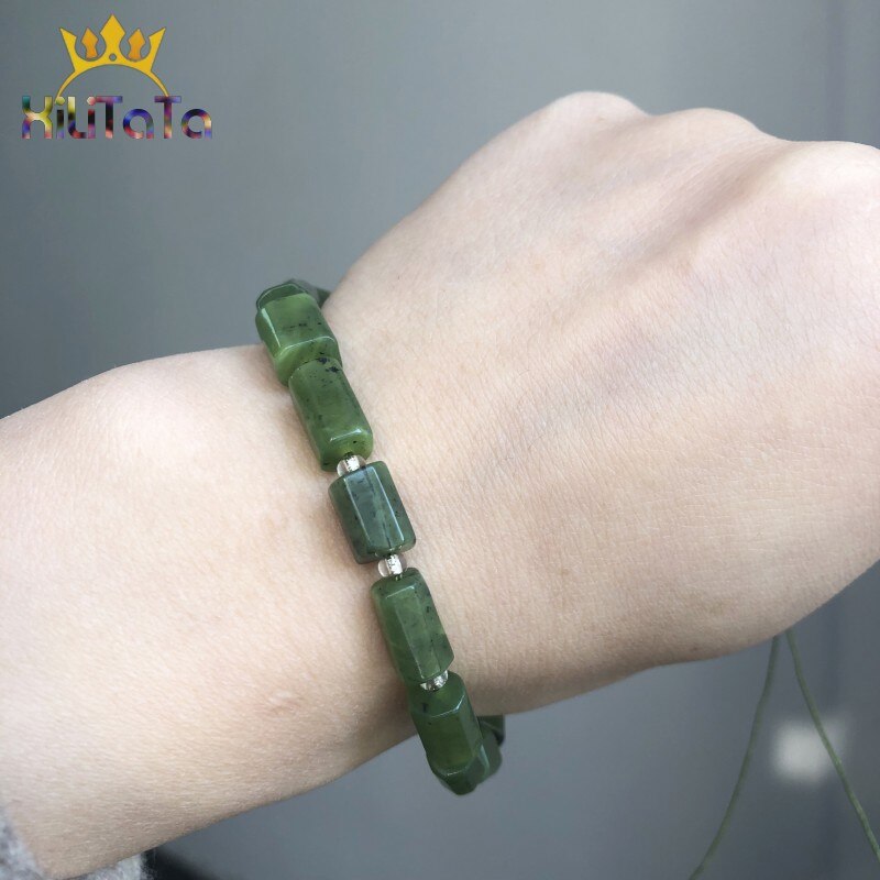 Natural Faceted Green Canadian Jades Stone Beads