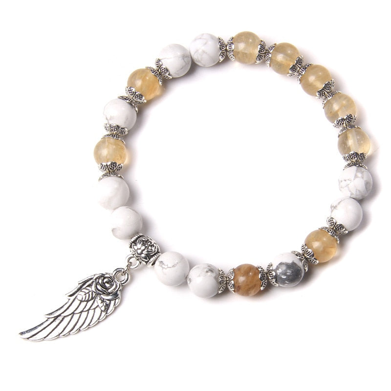 Handmade Rose Angel Wing Bracelet Natural Pink