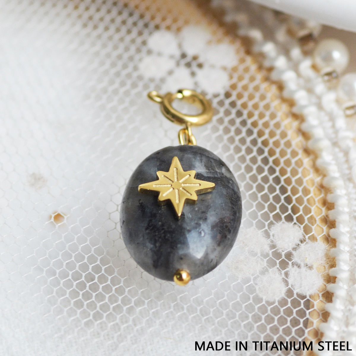 Star & Eye Natural Stone Charm Necklaces