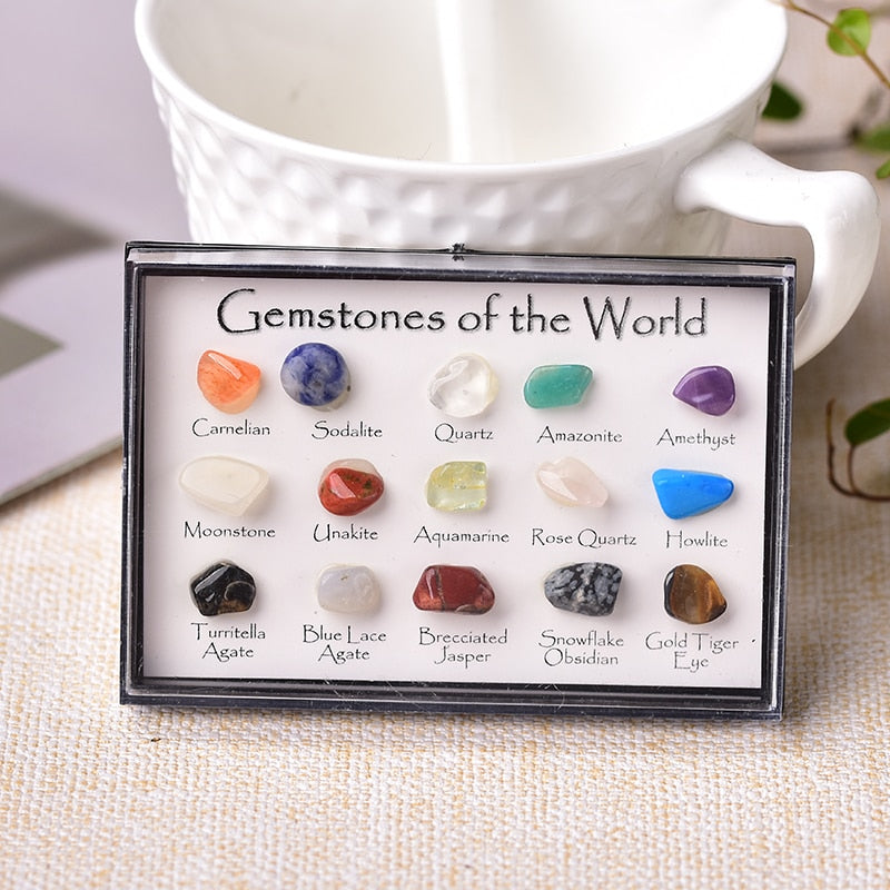 Natural Crystal Stone 15 in 1 Rock Mineral