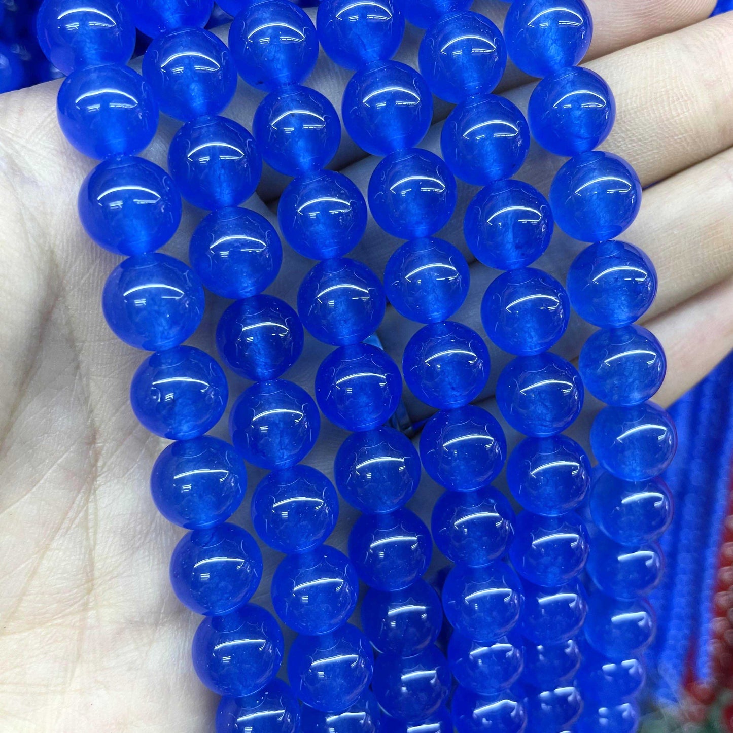 Natural Stone Round Colorful Jades Agates Loose Spacer