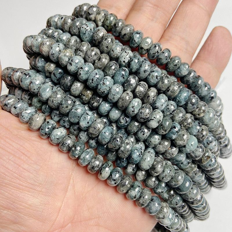 Stone Rondelle Beads Jaspers Jade Spacer Round Flat Bead