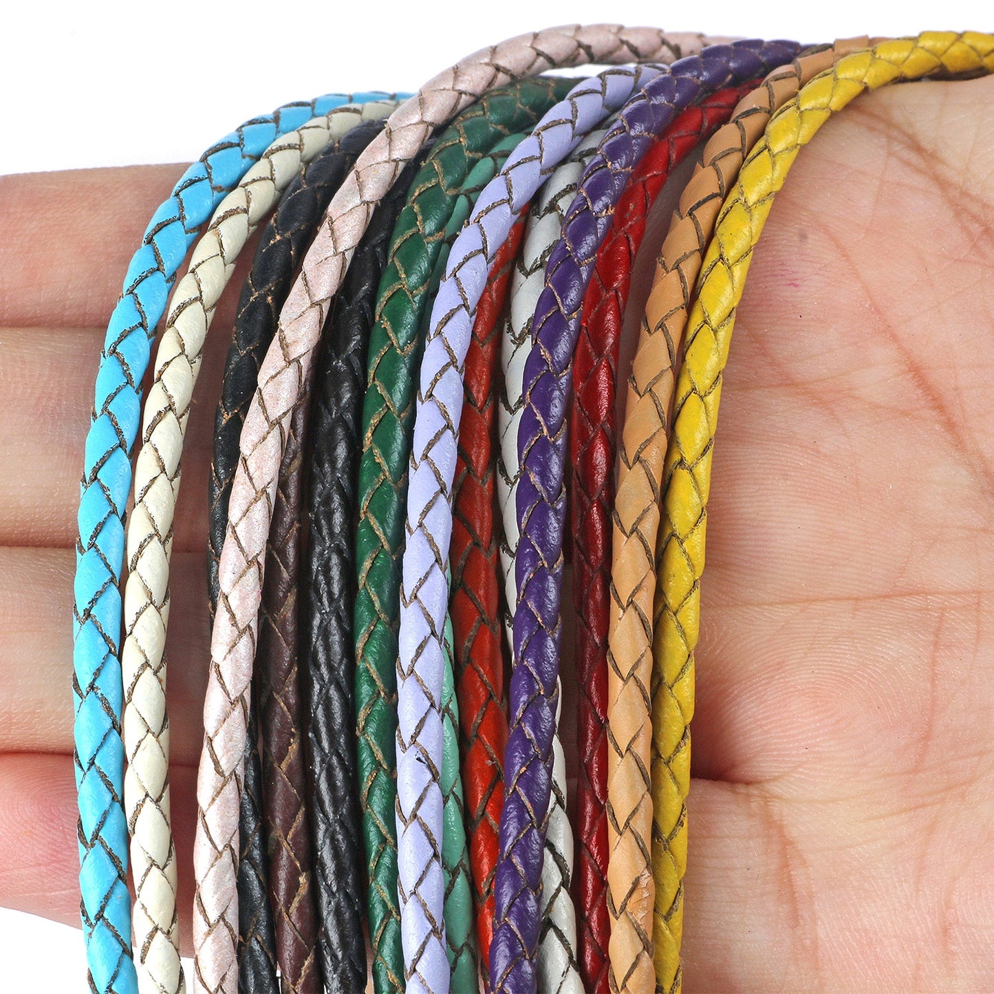 Black Braided Genuine Leather Rope Cord Jewelry