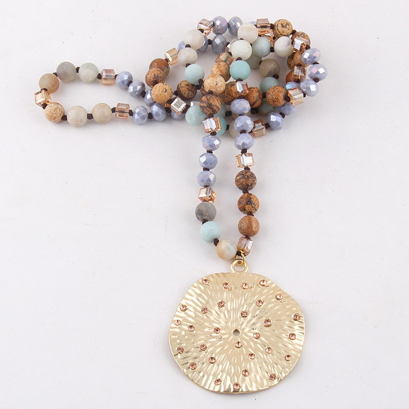 Fashion Bohemian Jewelry Natural Stones With Glass