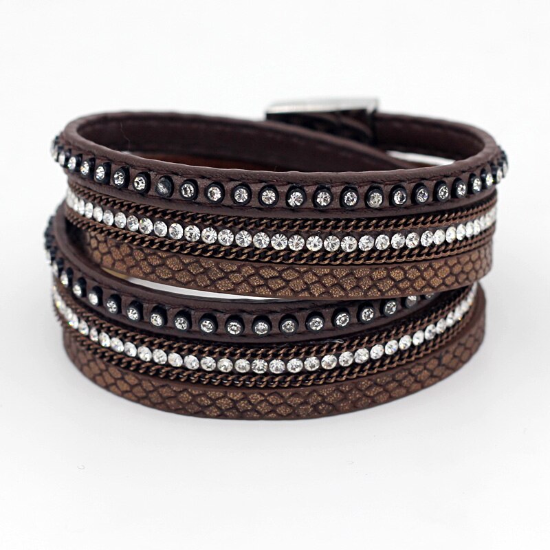 Women's Bracelet Jewelry Multi-Layer Leather Winding