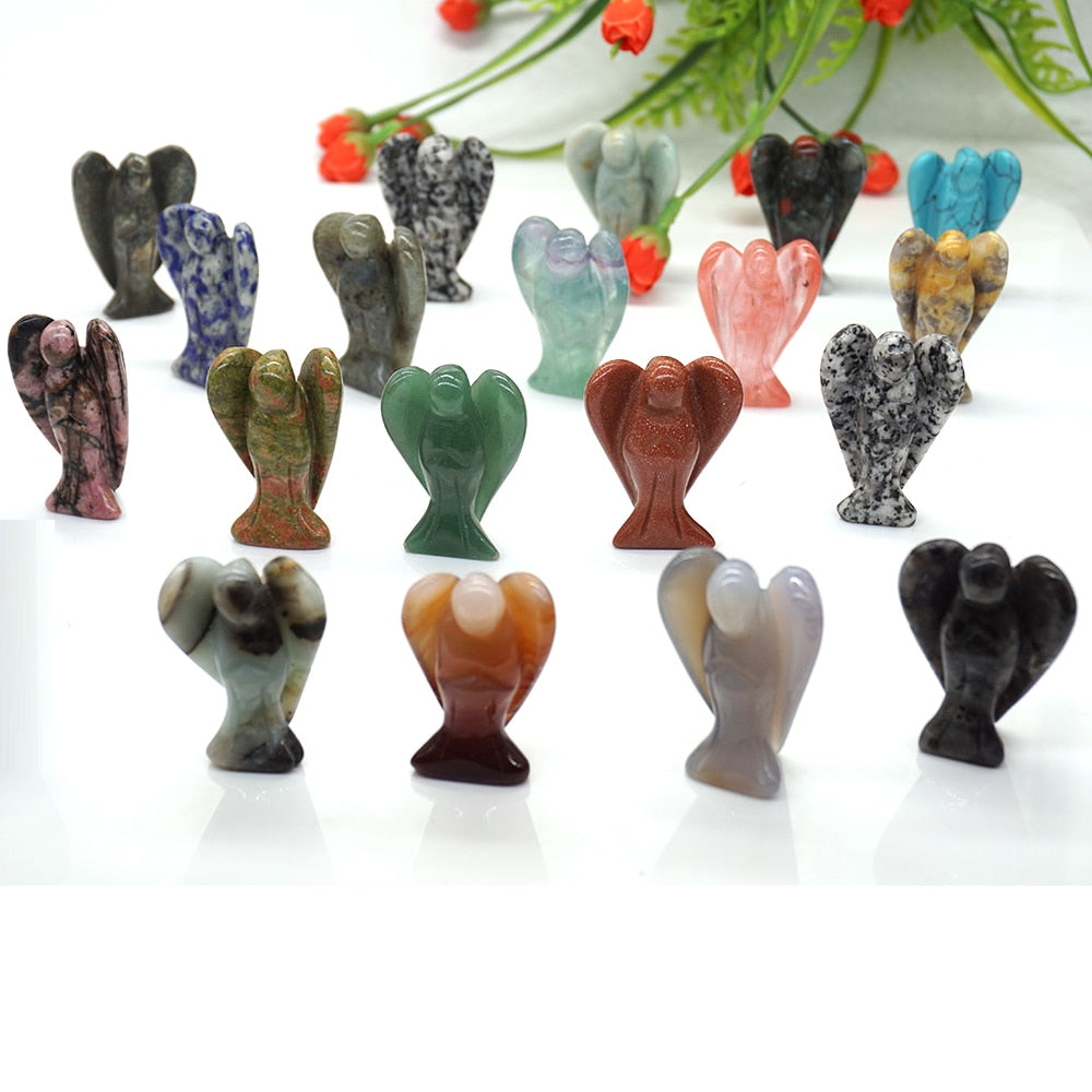 Guardian Angel Figurine Natural Healing Crystal Gem