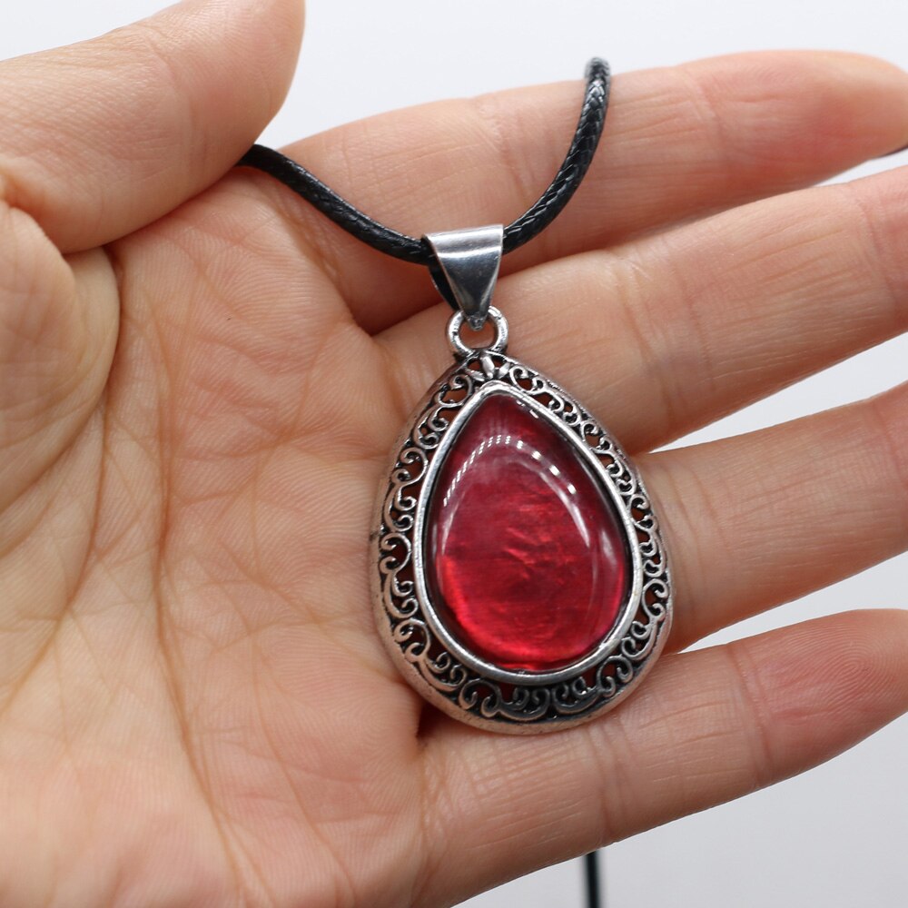 Natural Stone Necklace Water Drop Crystal
