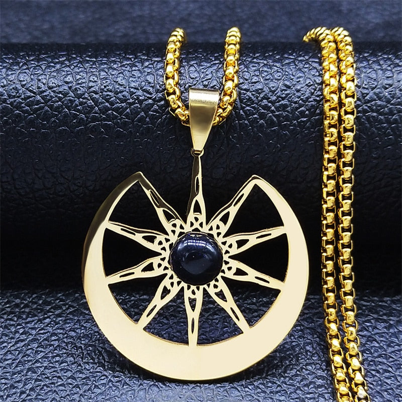Witchcraft Ten-Pointed Star Moon Natural Stone