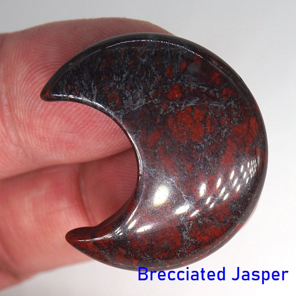 Moon Shaped Statue Natural Crystal Stone Colorful