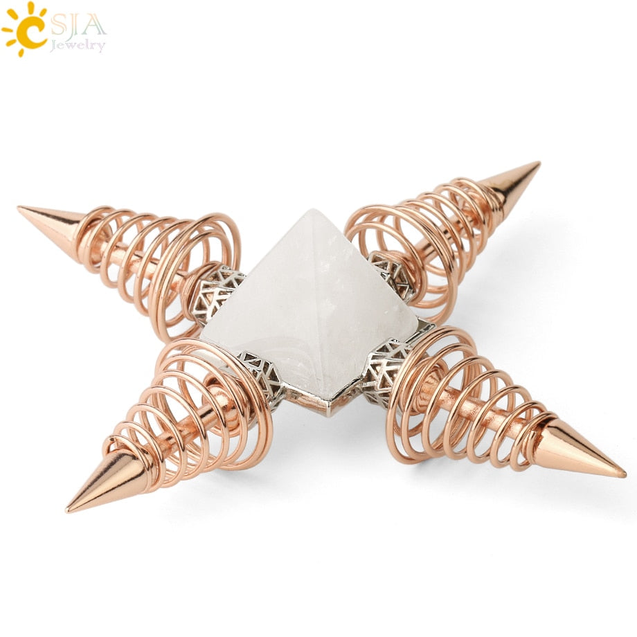 Stones Pyramid Decoration 4 Points Spring Cone
