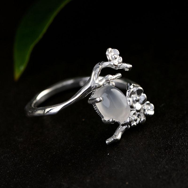 Moonlight white chalcedony plum opening adjustable