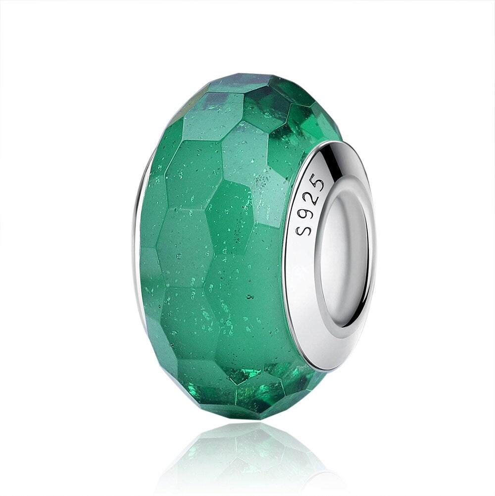 Sterling Silver Glass Bead Wood Stone Murano Flower