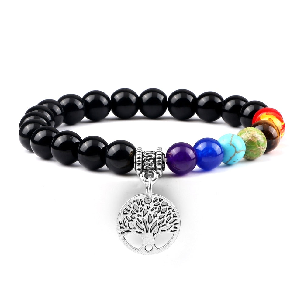 7 Chakra Life Tree Bracelets Natural Stone Healing