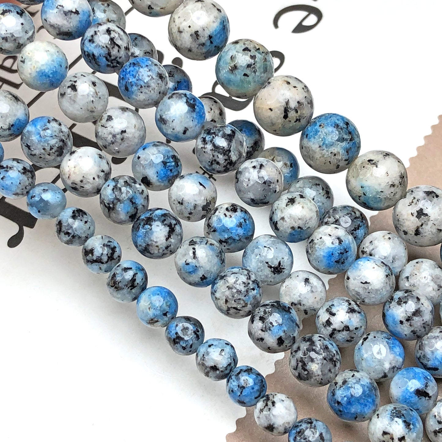 Natural Blue Spot Jades Stone Beads Round Loose
