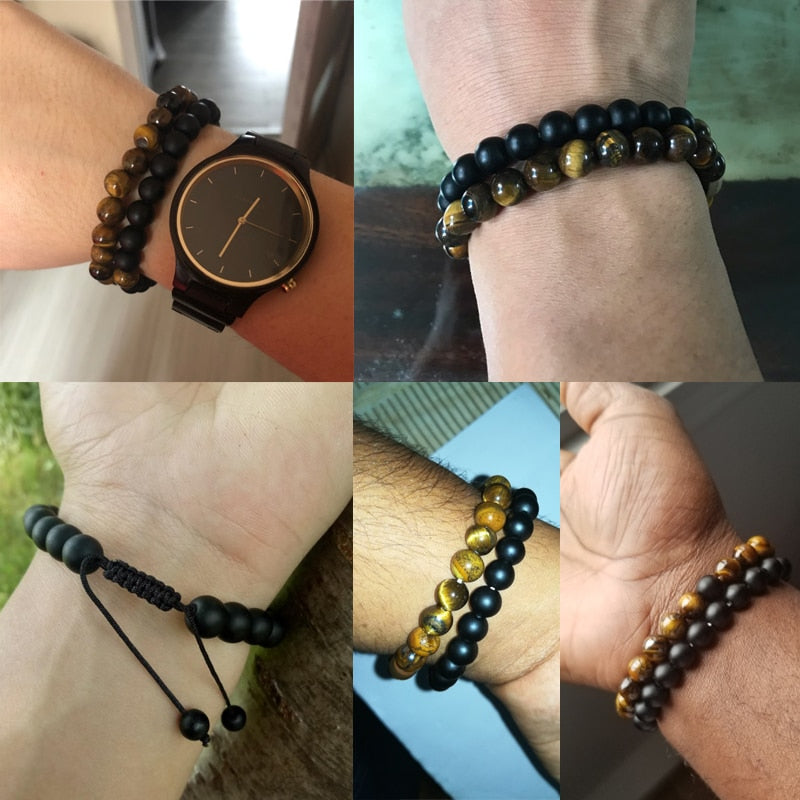 Adjustable Tiger Eye Beads Bracelets Red Energy