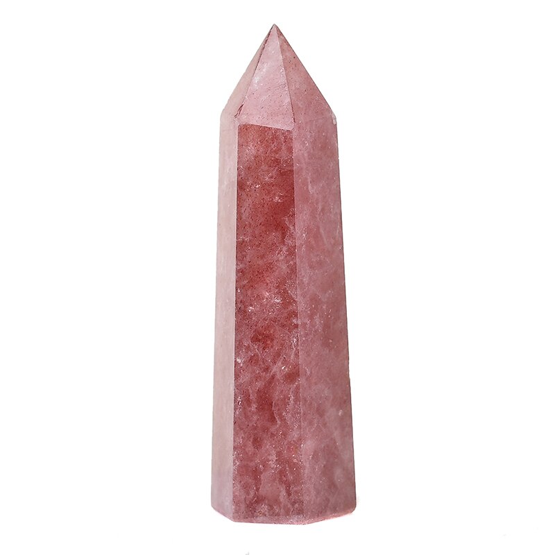 Natural Crystal Point Strawberry Crystal Healing Stone
