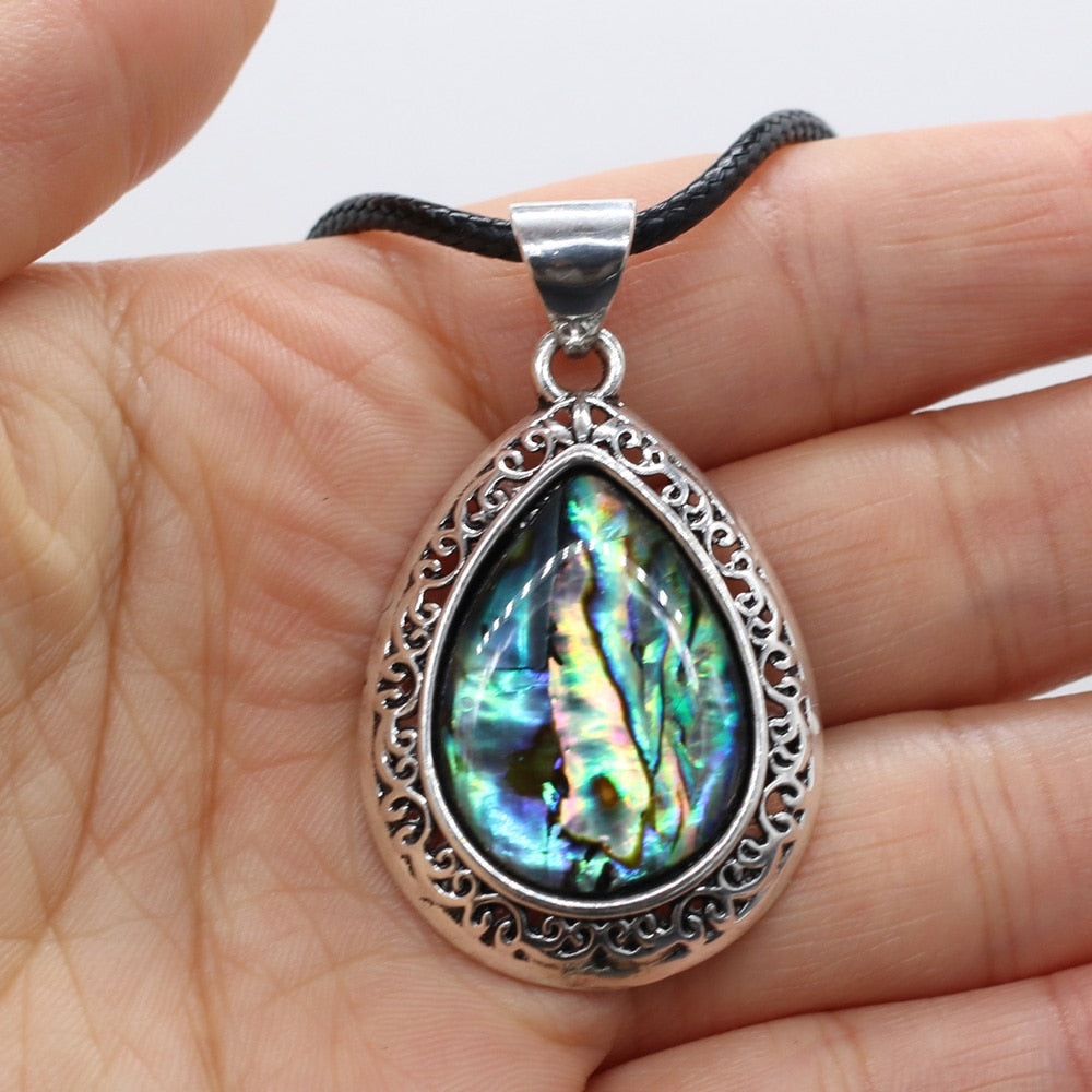Natural Stone Necklace Water Drop Crystal