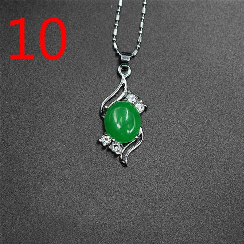 Natural Green Hetian Jade Pendant 925 Silver