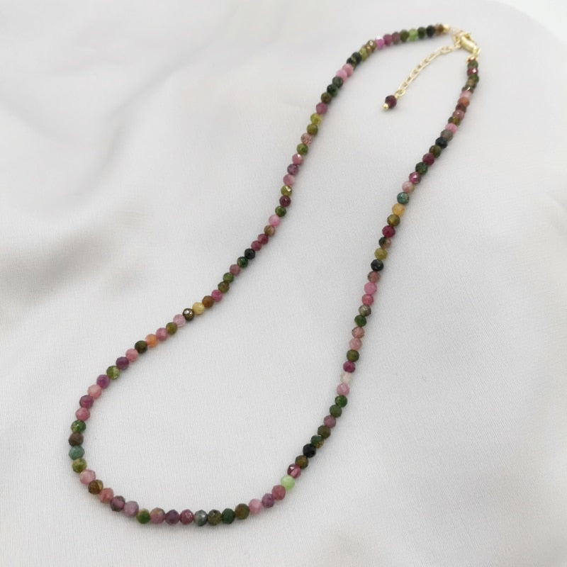 Faceted Tourmaline Necklace Rainbow Multicolor