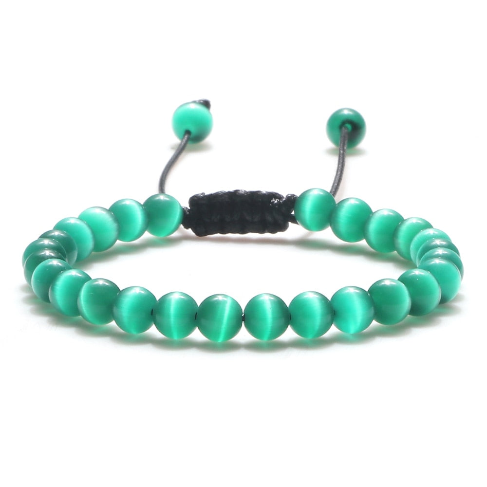 Opal Beads Bracelets Smooth Cat Eye Quartz Chakra