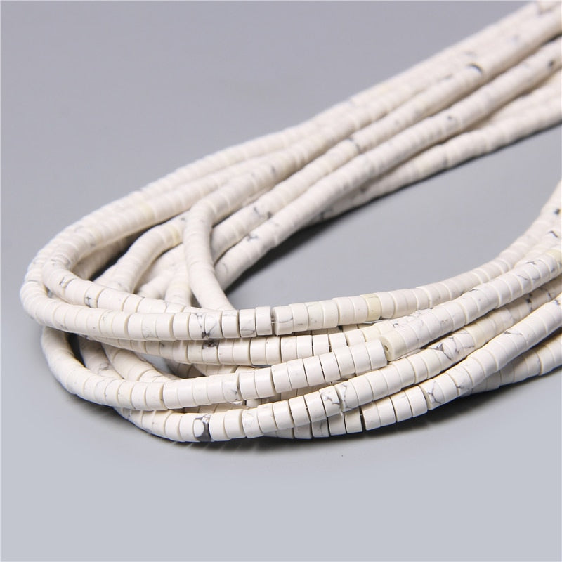 Natural Flat Disc Round Stone Crystal Jades Spacer Beads