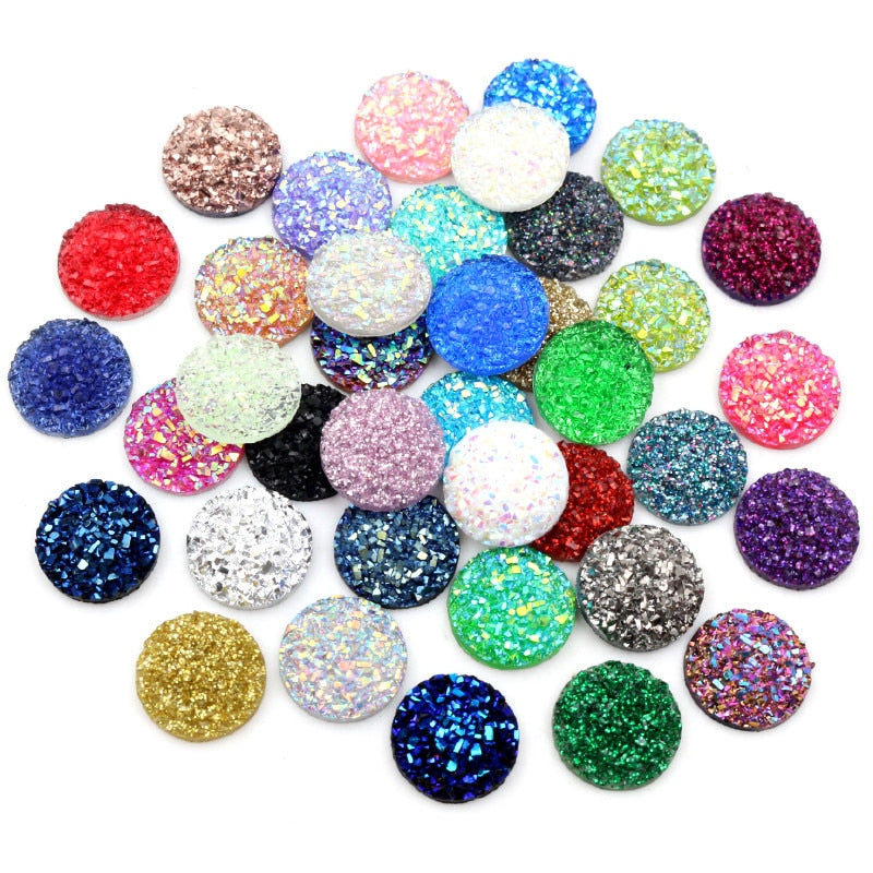Fashion Mix Colors Natural Stone Convex Flat back