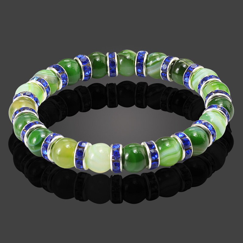 Round Beads Bracelets Bangles Women Crystal