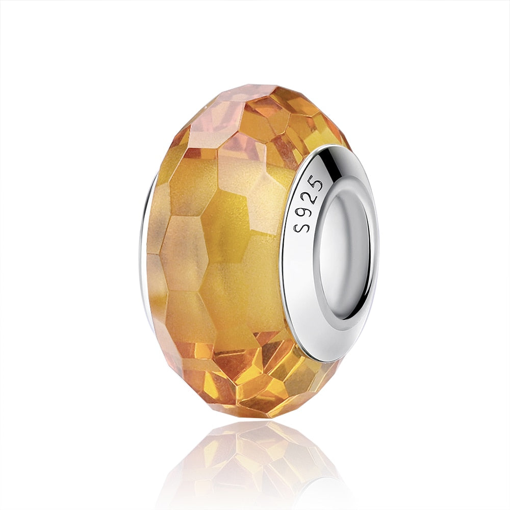 Sterling Silver Glass Bead Wood Stone Murano Flower