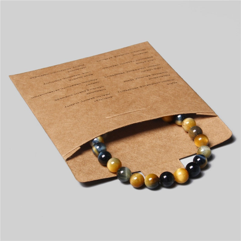 Men Bracelet Natural Hematite Tiger Eye Bead